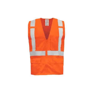 Class 2 Orange Economy Zipper Closure Vest
