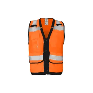 Class 2 Orange Snap Front and Side Closure Vest