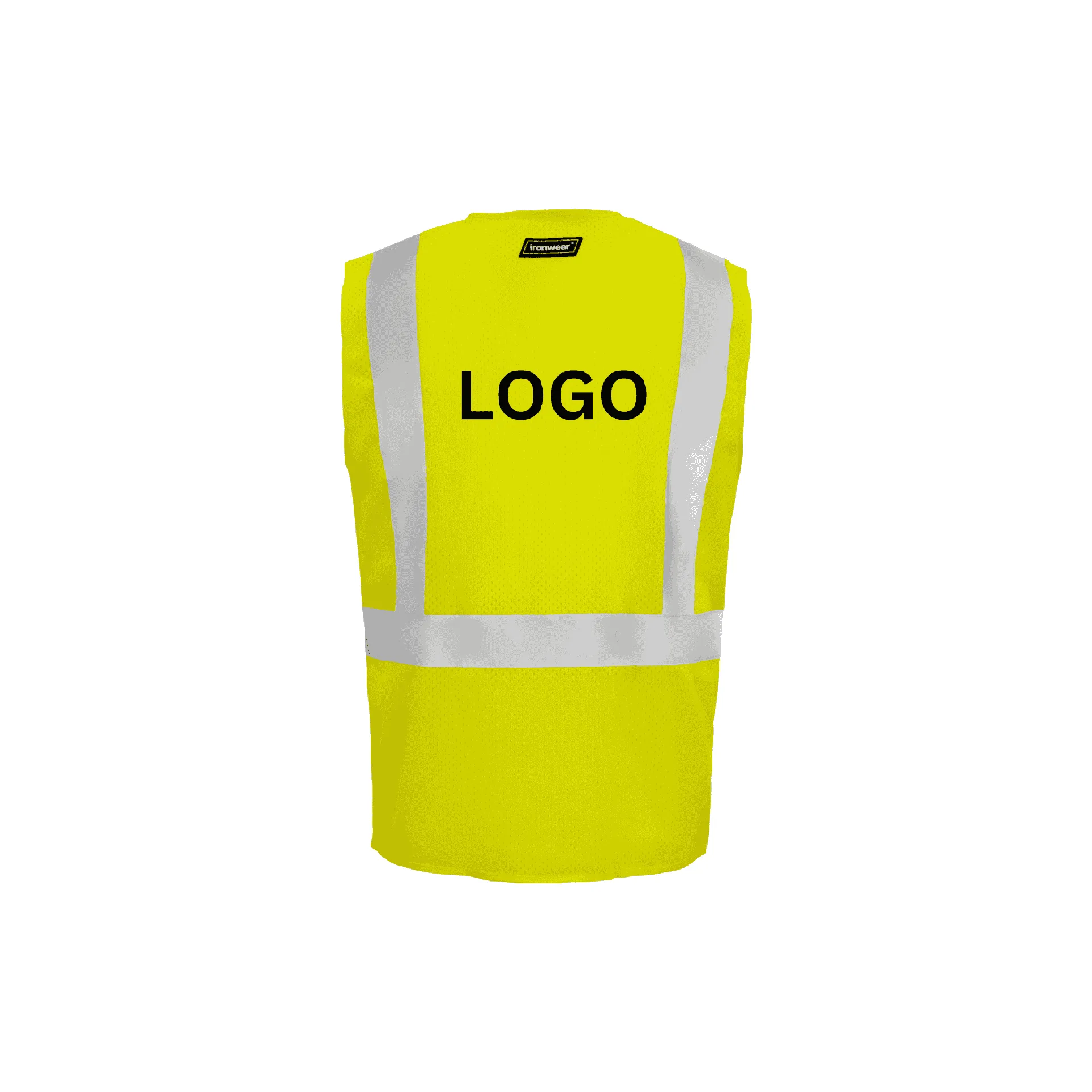 Class 2 Safety Vest with Zipper Closure (Hi Vis Lime)