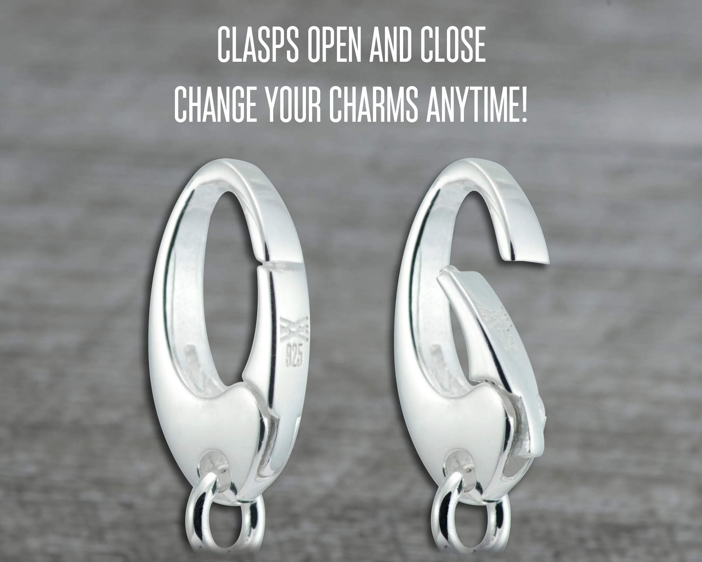CLASSIC SILVER CHARM NECKLACE - 3 CHARM HOLDERS