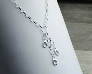 CLASSIC SILVER CHARM NECKLACE - 3 CHARM HOLDERS