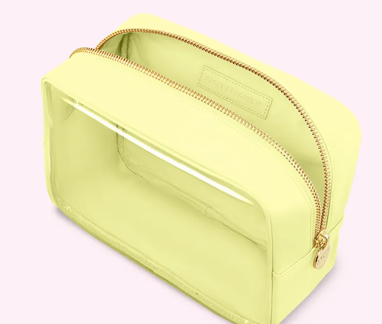 CLEAR FRONT LARGE POUCH - BANANA