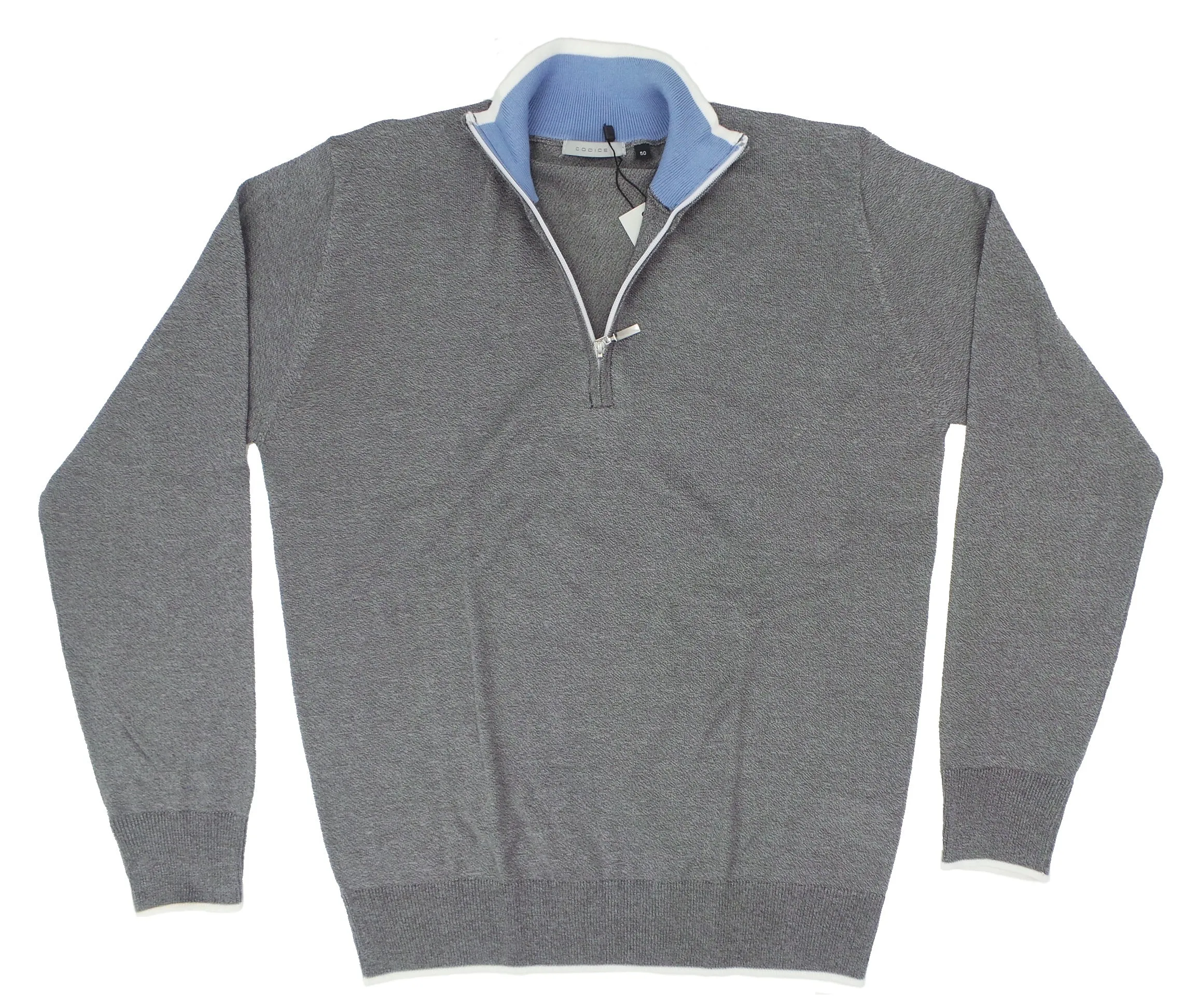 Codice Lightweight Fine Gauge Cotton 1/4 Zip LS Crew