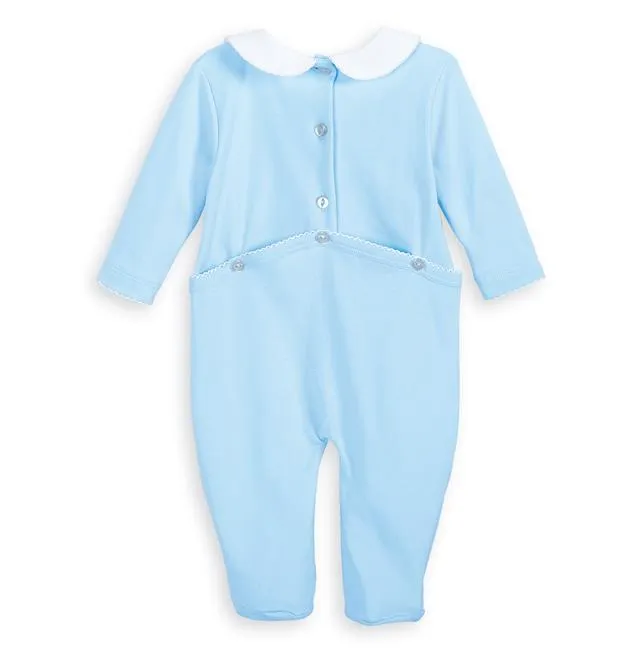 Collared Pima Footie -- Blue