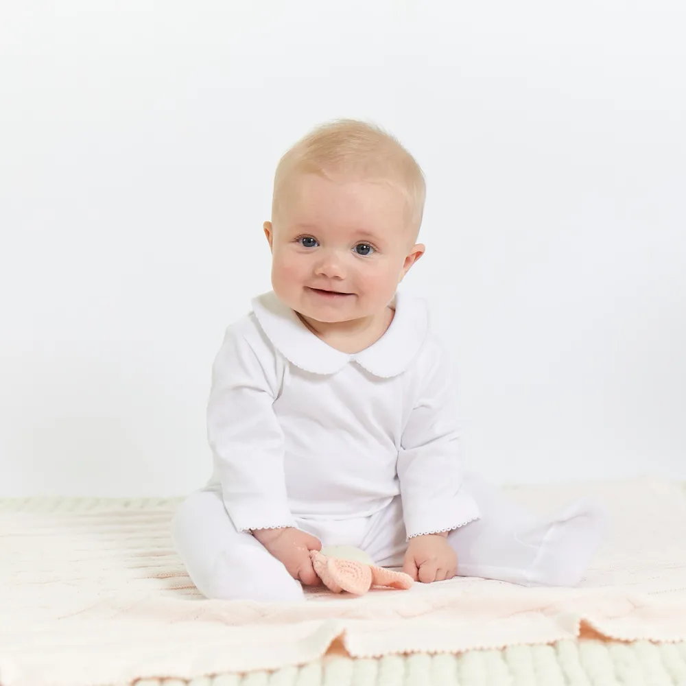 Collared Pima Footie -- White