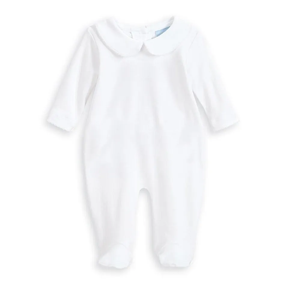 Collared Pima Footie -- White