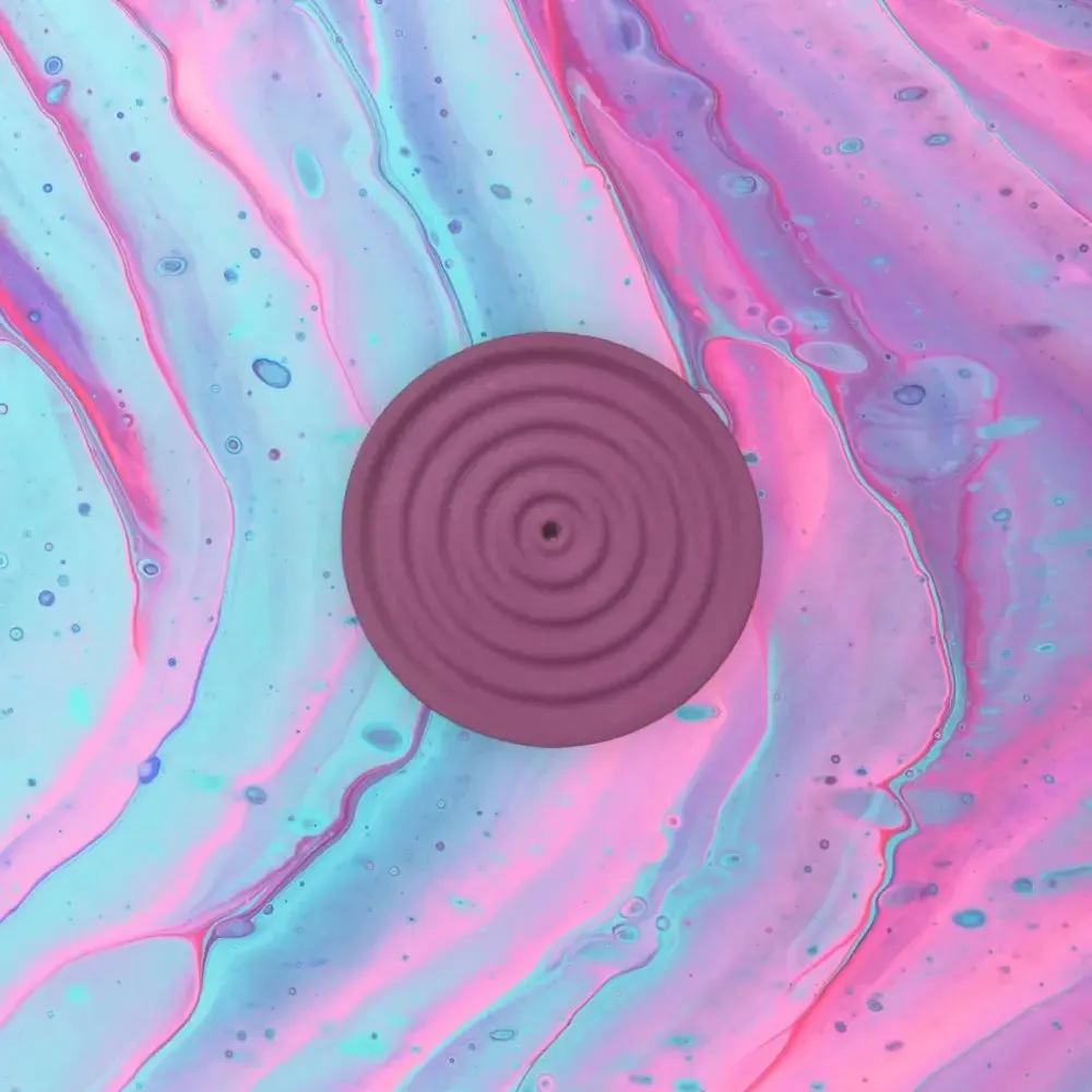 Colorful Concrete Round Mini Incense Holders: Off White / Matte