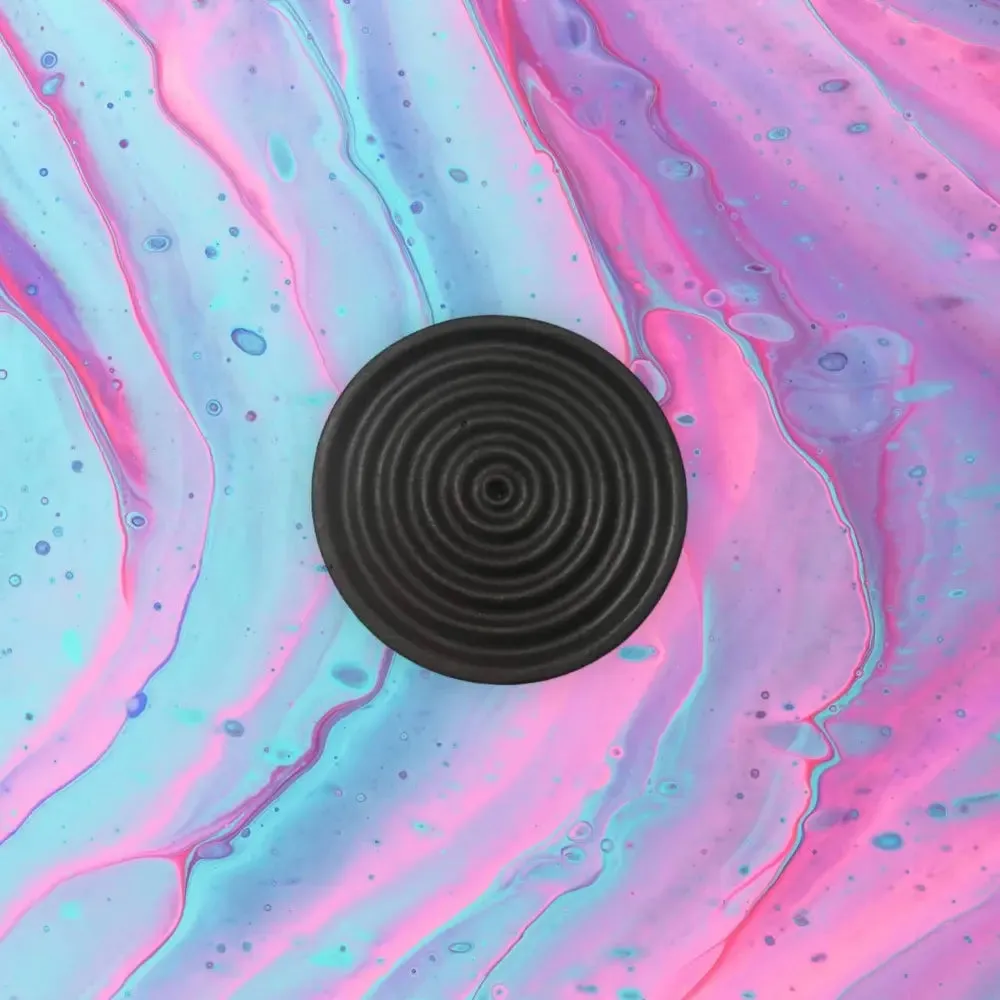 Colorful Concrete Round Mini Incense Holders: Off White / Matte