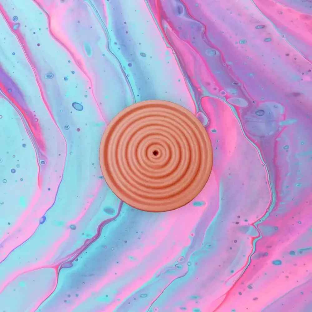 Colorful Concrete Round Mini Incense Holders: Off White / Matte