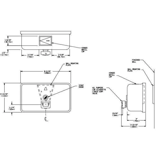 Commercial Liquid Soap Dispenser, Surface-Mounted, Manual-Push, Stainless Steel - 40 Oz ASI 0345