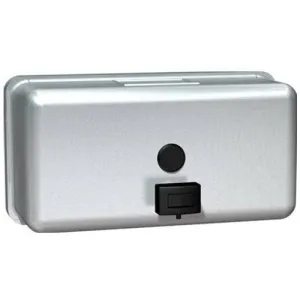 Commercial Liquid Soap Dispenser, Surface-Mounted, Manual-Push, Stainless Steel - 40 Oz ASI 0345