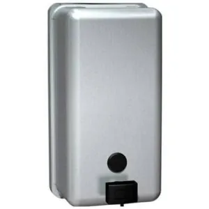 Commercial Liquid Soap Dispenser, Surface-Mounted, Manual-Push, Stainless Steel - 40 Oz ASI 0347