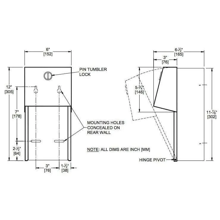Commercial Toilet Paper Dispenser, Surface-Mounted, Stainless Steel w/ Satin Finish ASI 0030