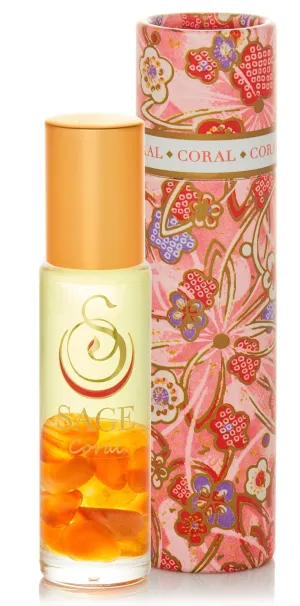 Coral 1/4 oz Gemstone Perfume Oil Concentrate Roll-On by Sage