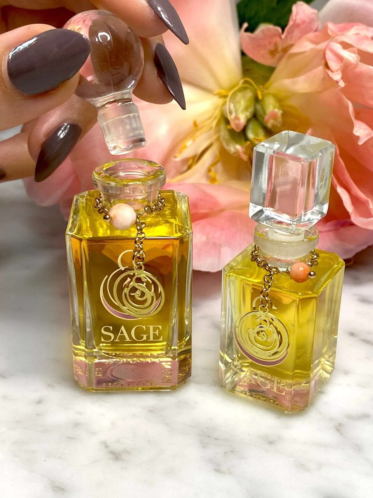 Coral Vanity Bottle by Sage, Pure Perfume Oil Concentrate