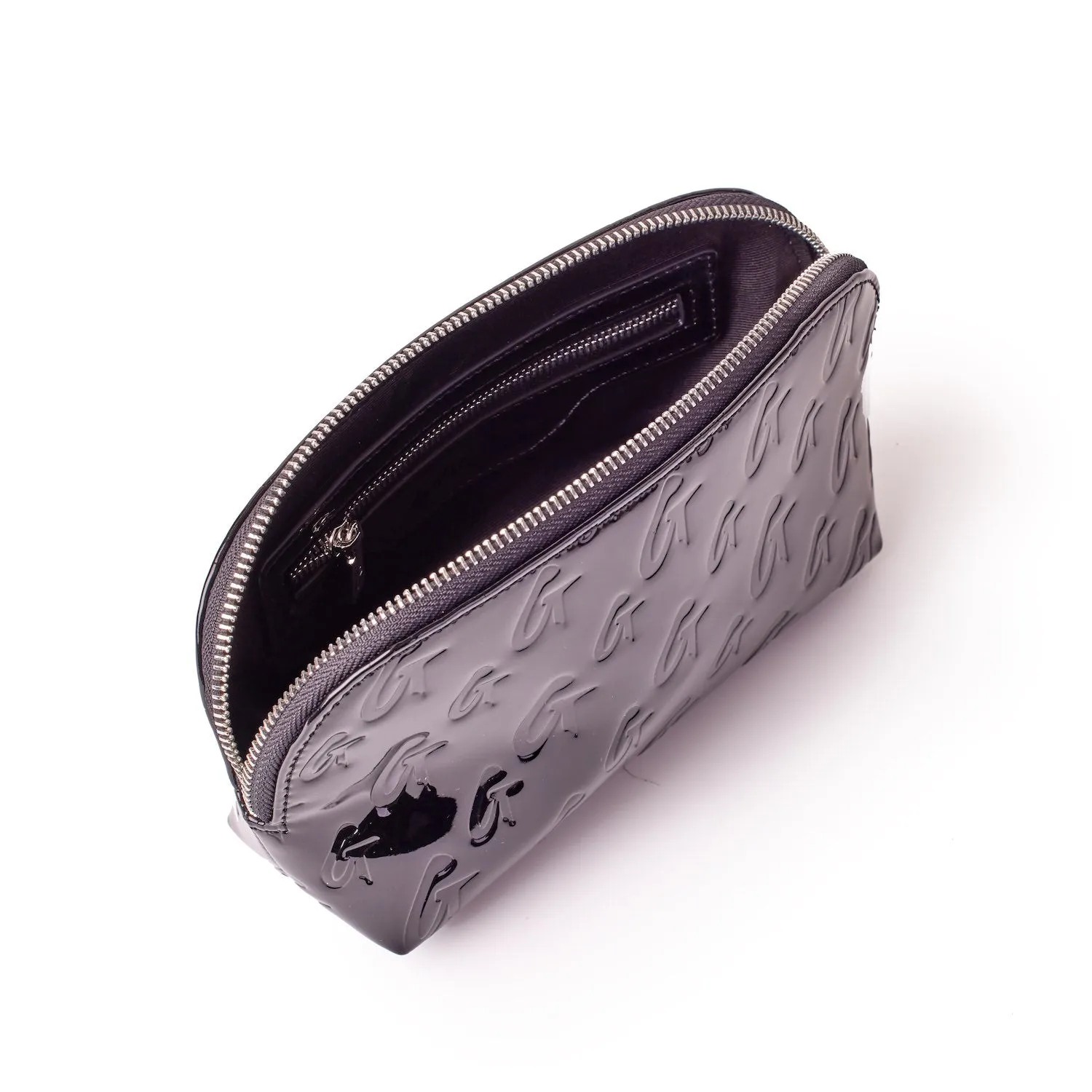 COSMETIC POUCH AND WRISTLET BUNDLE - MIRROR BLACK