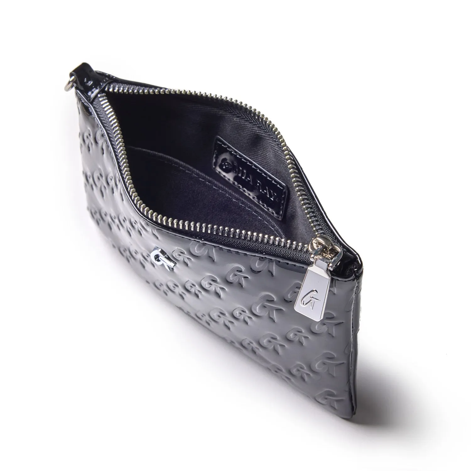 COSMETIC POUCH AND WRISTLET BUNDLE - MIRROR BLACK
