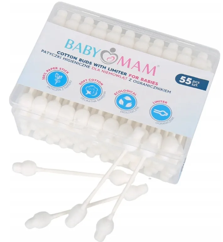 Cotton Cosmetic Buds 1pack/55pcs Swabs Made of natural cotton with rounded tips