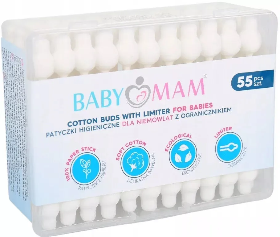 Cotton Cosmetic Buds 1pack/55pcs Swabs Made of natural cotton with rounded tips