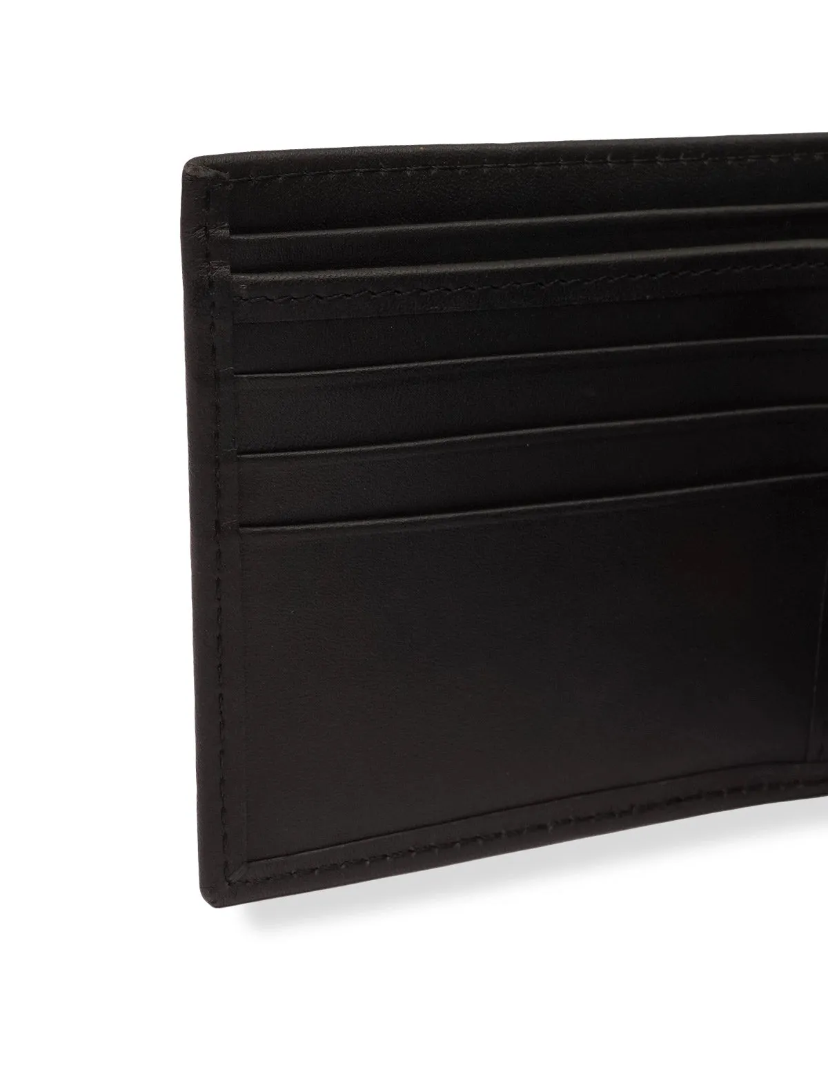 Cow Leather Wallet Black – Ultra Slim Bifold with Card Slots