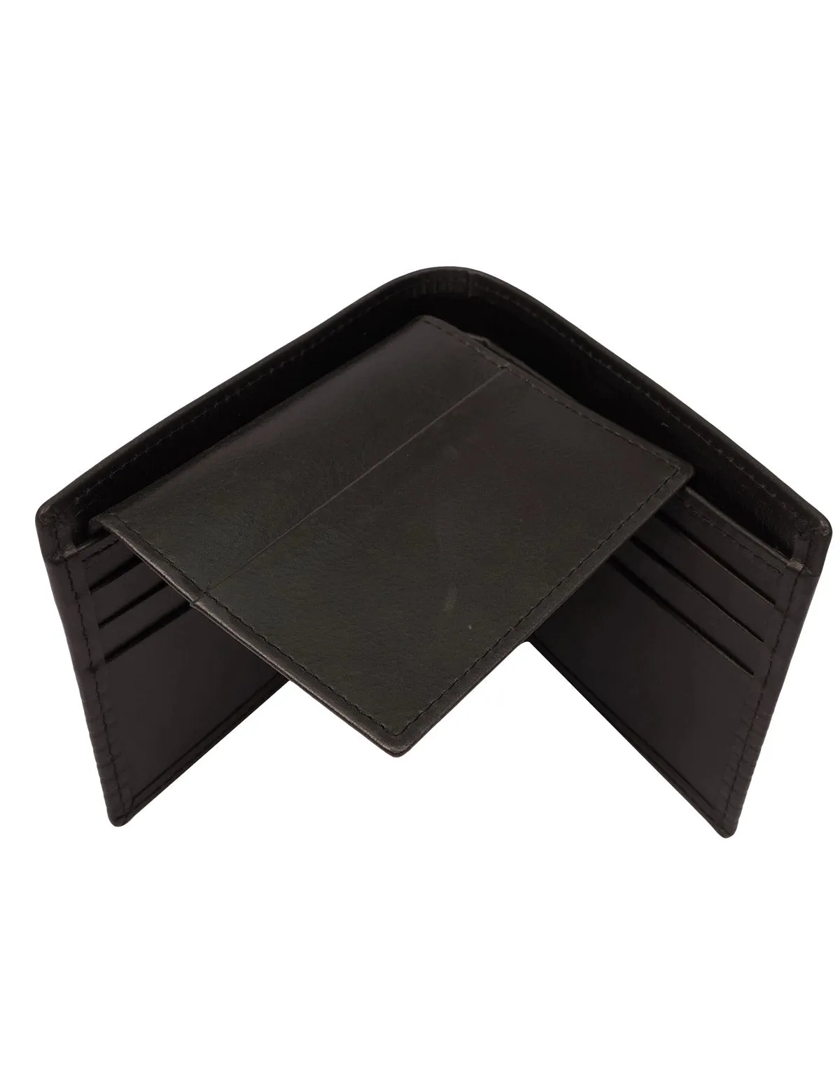 Cow Leather Wallet Black – Ultra Slim Bifold with Card Slots