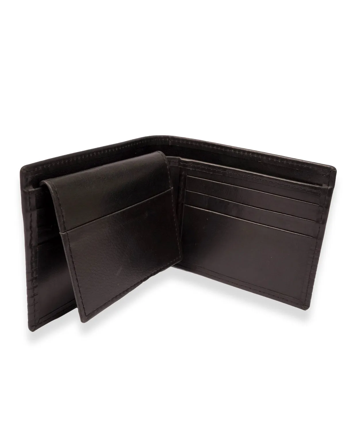 Cow Leather Wallet Black – Ultra Slim Bifold with Card Slots