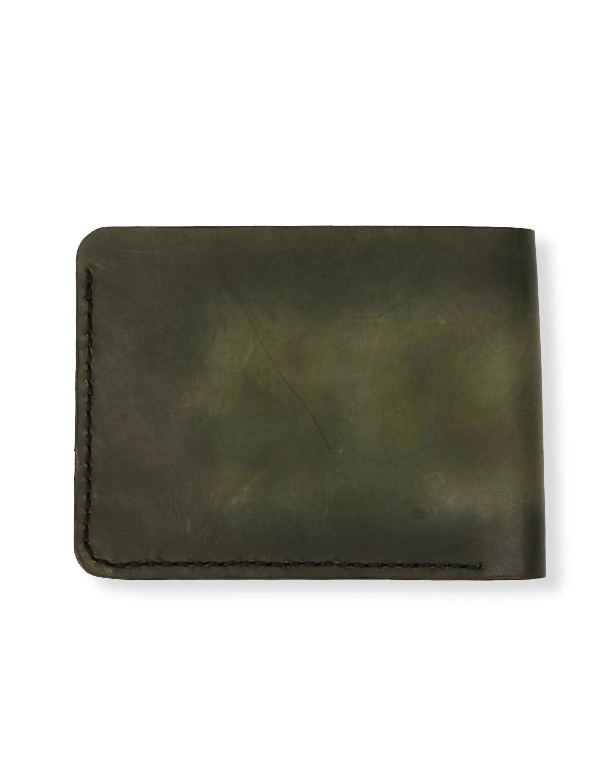 Cow Leather Wallet Green – Modern Bifold with Card Slots