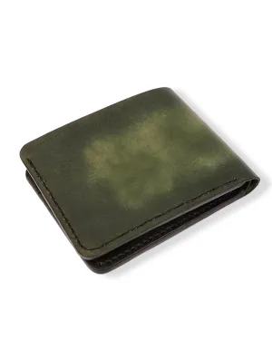 Cow Leather Wallet Green – Modern Bifold with Card Slots