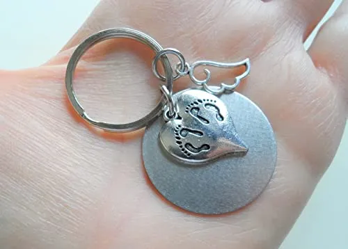 Custom Twin Babies Memorial Charm Keychain, Infant Loss Gift, Miscarriage Stillborn, Memorial Keychain