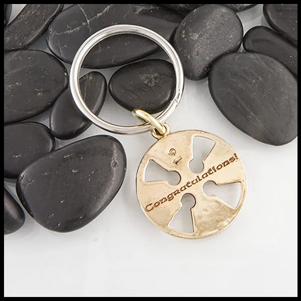 Customized Medallion Cross Key Ring