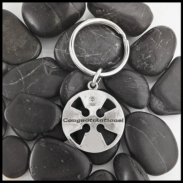 Customized Medallion Cross Key Ring
