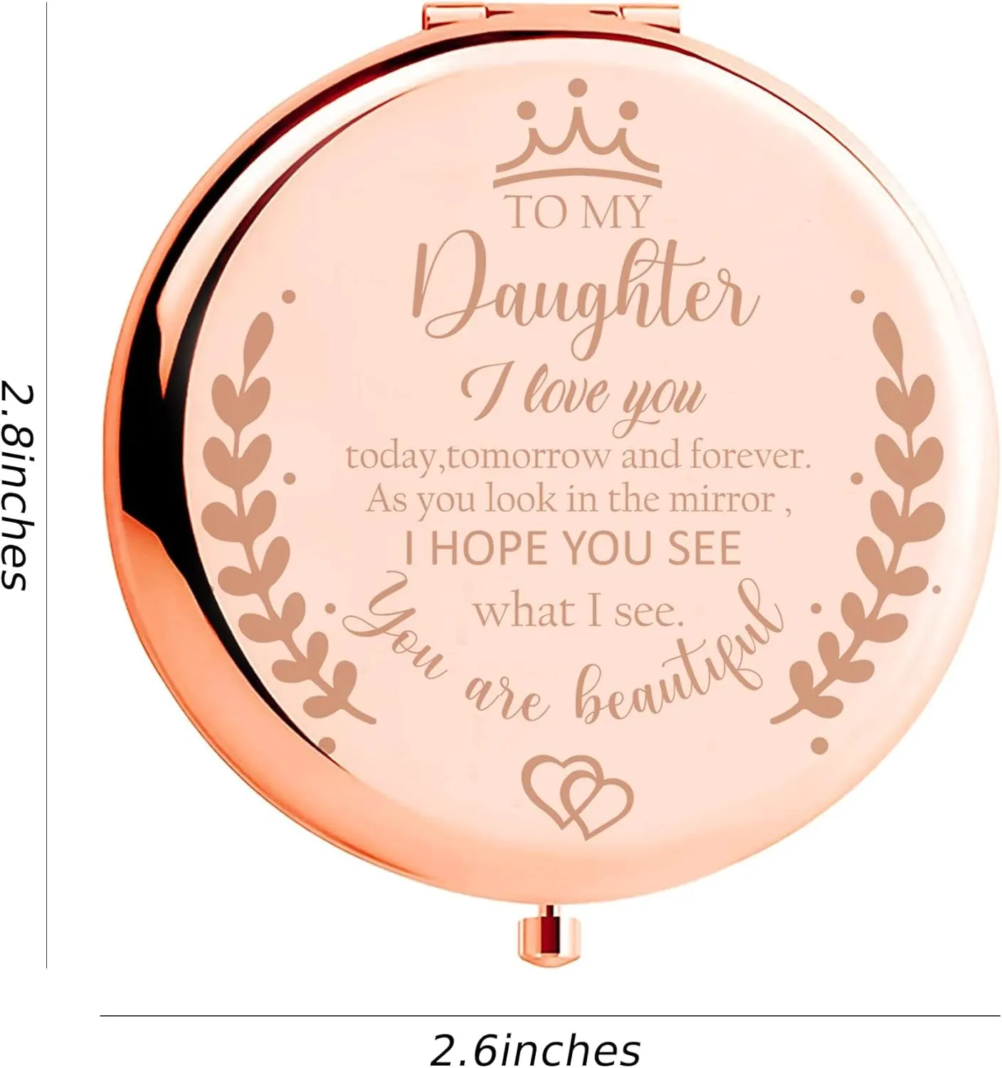 Daughter Gift from Mom, Birthday Gifts for Daughter Adult, Gifts for Daughters from Mothers, Daughter Wedding Gift from Mom to My Daughter Makeup Compact Mirror