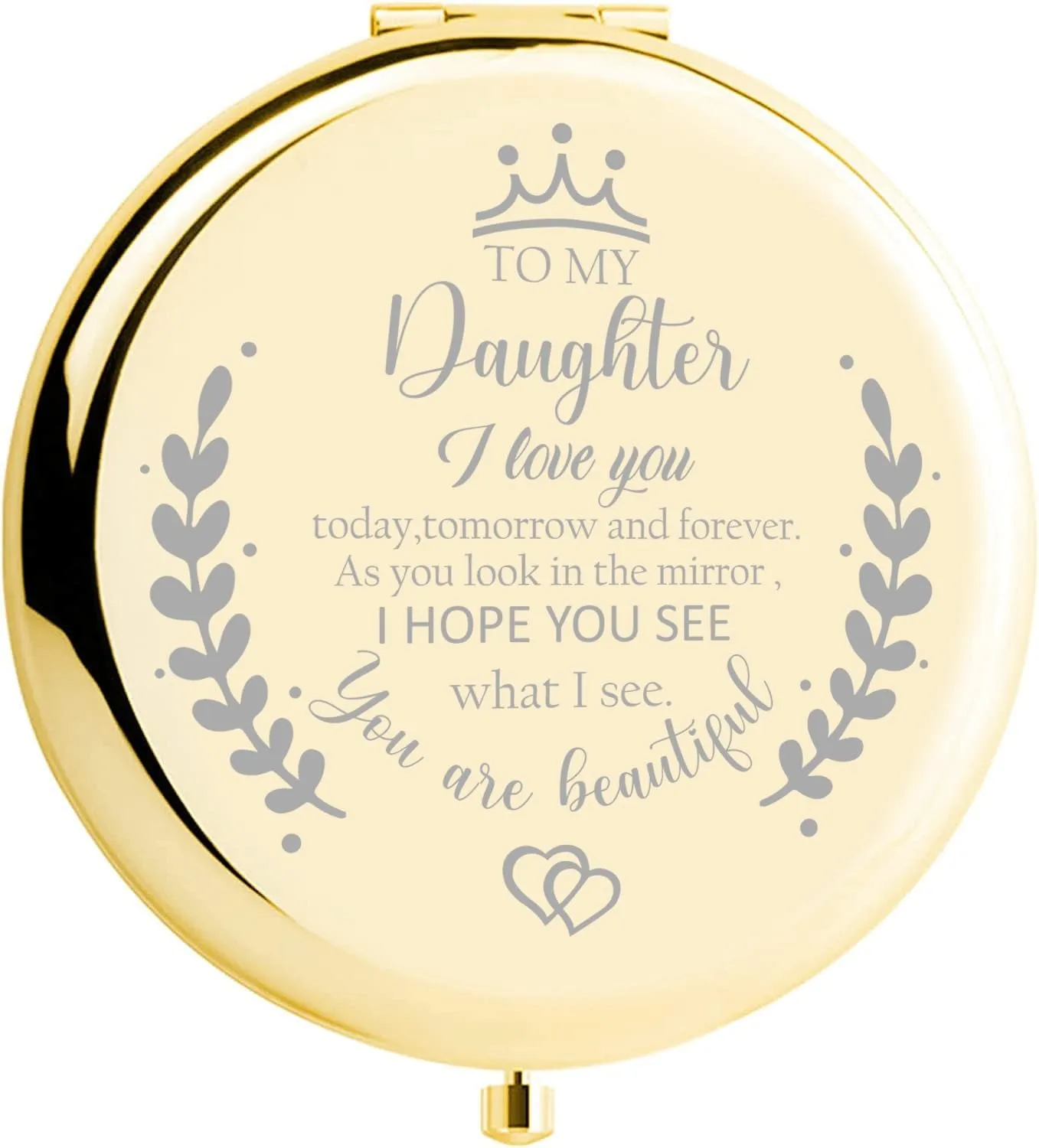 Daughter Gift from Mom, Birthday Gifts for Daughter Adult, Gifts for Daughters from Mothers, Daughter Wedding Gift from Mom to My Daughter Makeup Compact Mirror