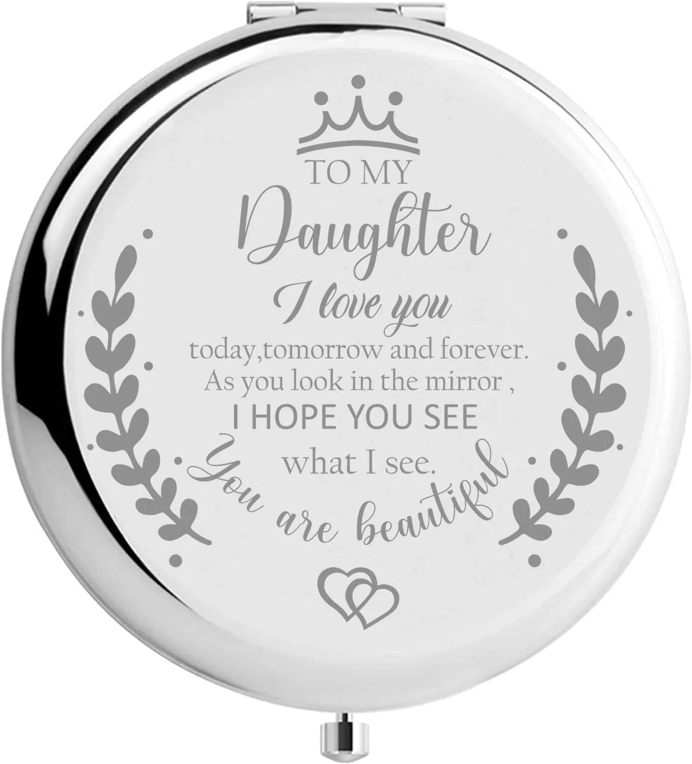Daughter Gift from Mom, Birthday Gifts for Daughter Adult, Gifts for Daughters from Mothers, Daughter Wedding Gift from Mom to My Daughter Makeup Compact Mirror