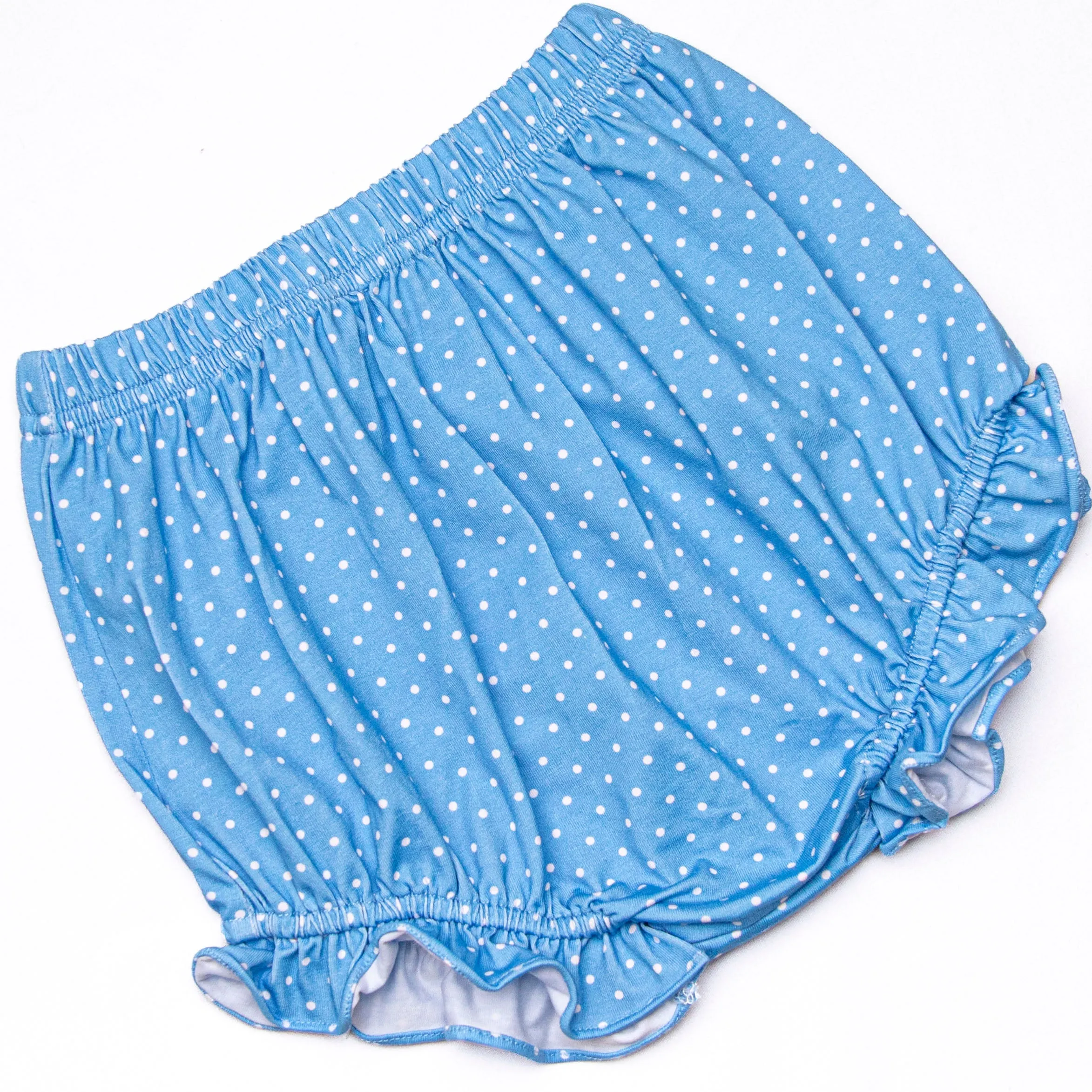 Denim Dot Daisies Diaper Set, Blue