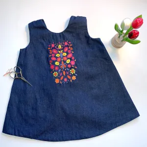 Denim Dress with Tie Back | Folk Garden