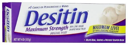 Desitin Baby Diaper Rash Maximum Strength Original Paste, 4 Oz Tube