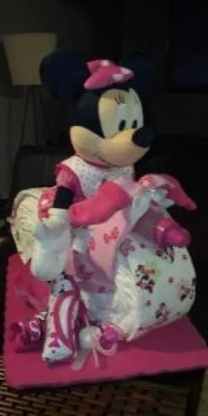 Diaper Cake Bike/Motorcycle - Minnie Mouse Theme