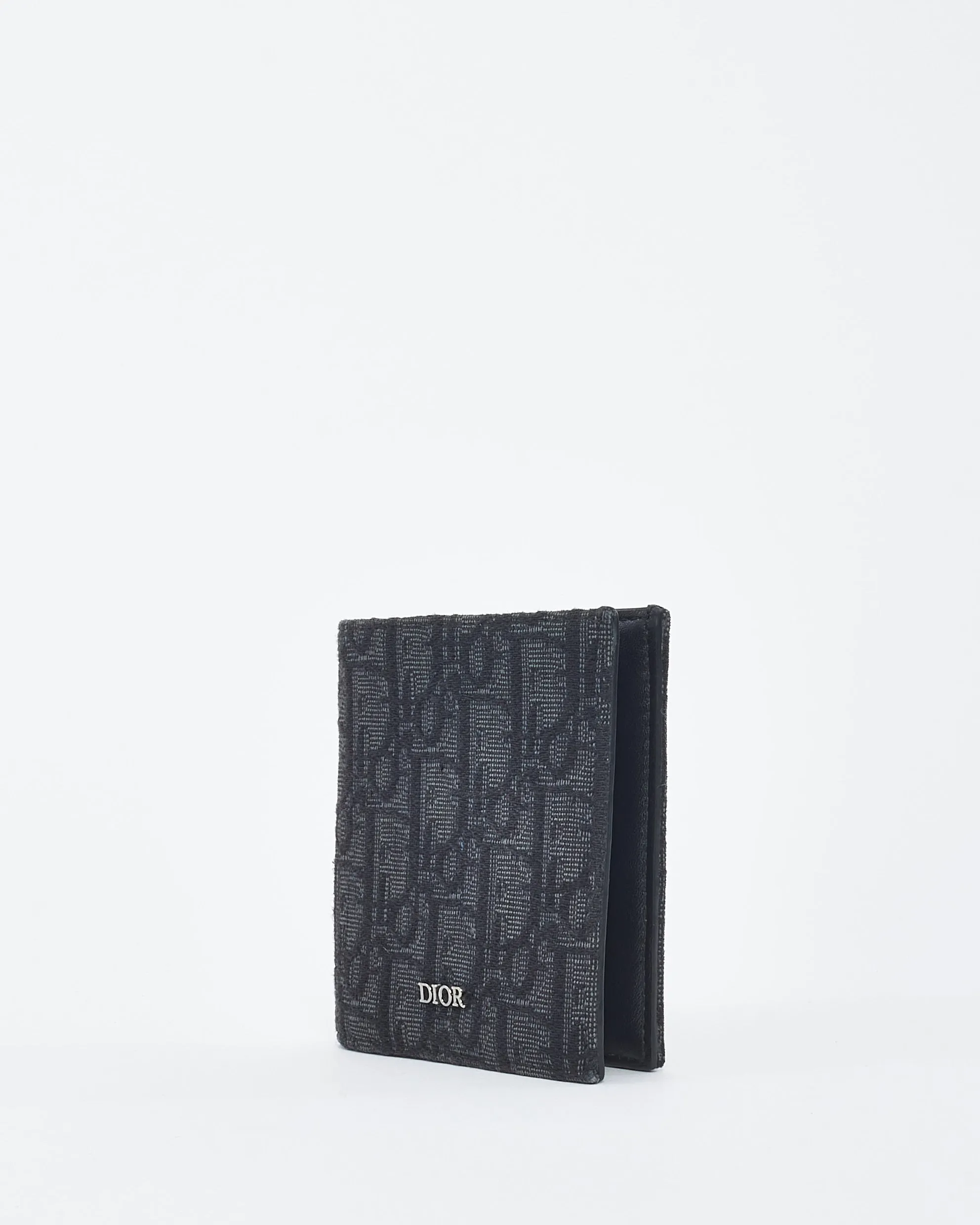 Dior Black Dior Jacquard Canvas Vertical Bi-Fold Wallet