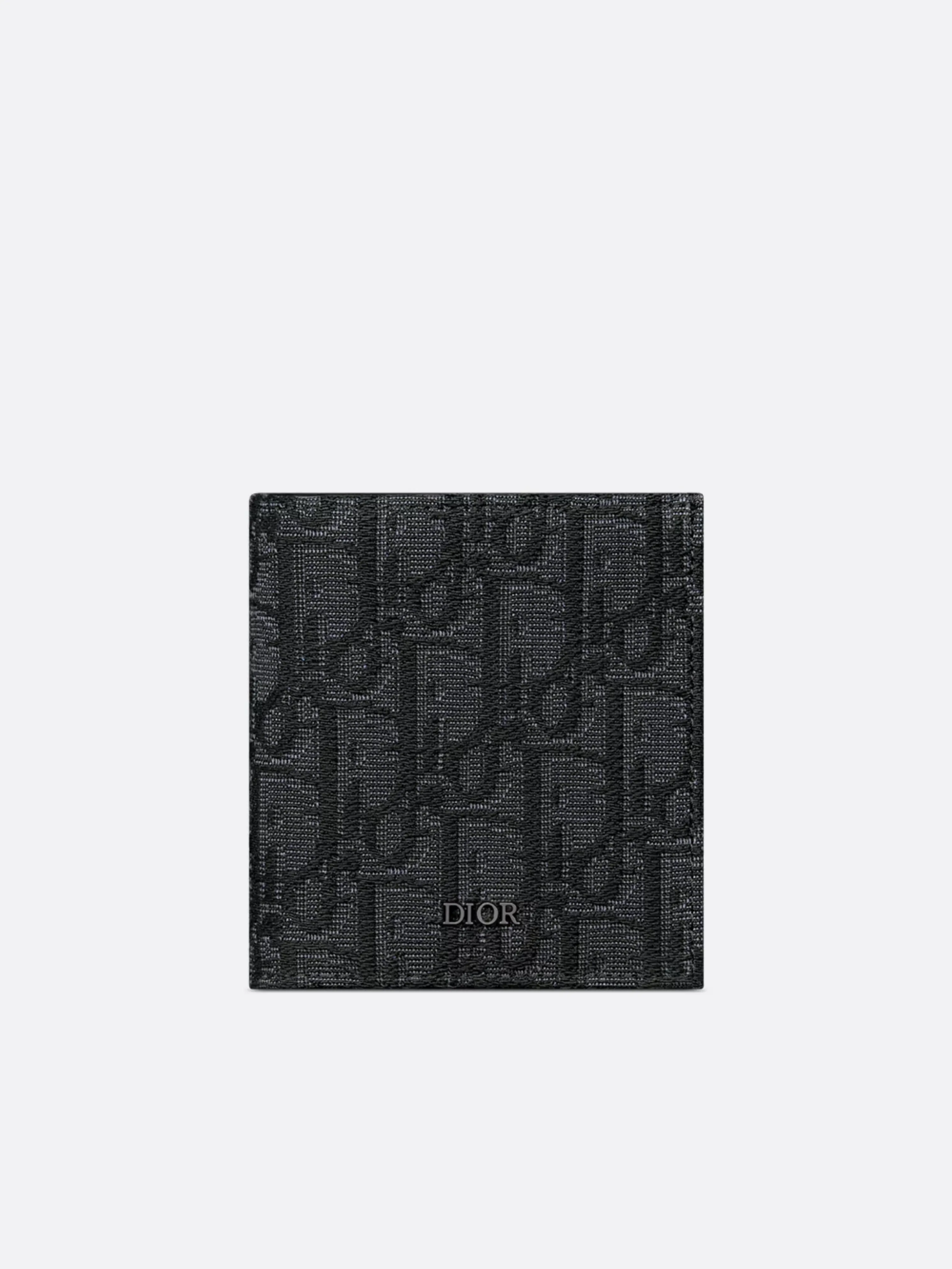DIOR OBLIQUE VERTICAL BIFOLD WALLET BLACK