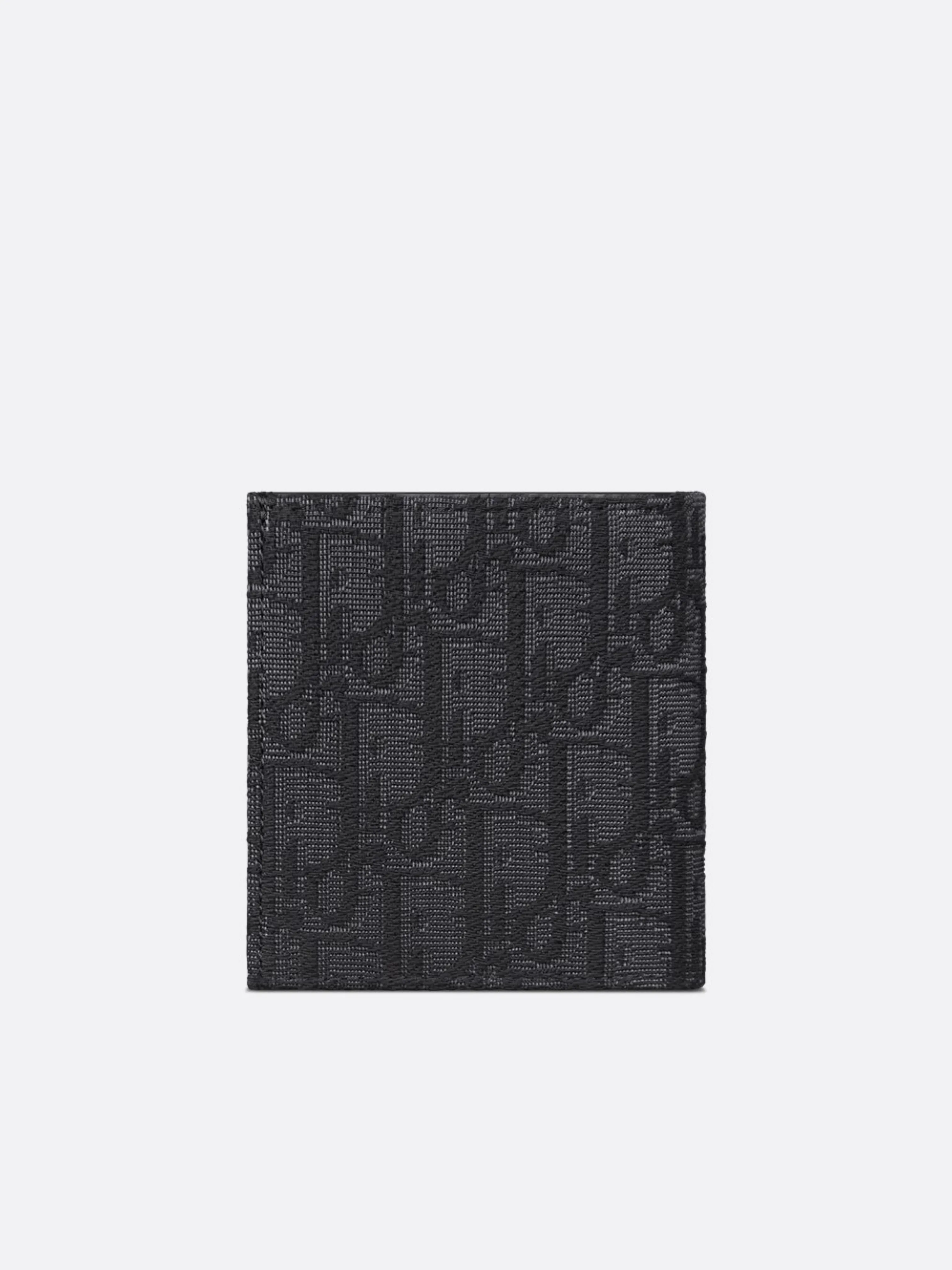 DIOR OBLIQUE VERTICAL BIFOLD WALLET BLACK