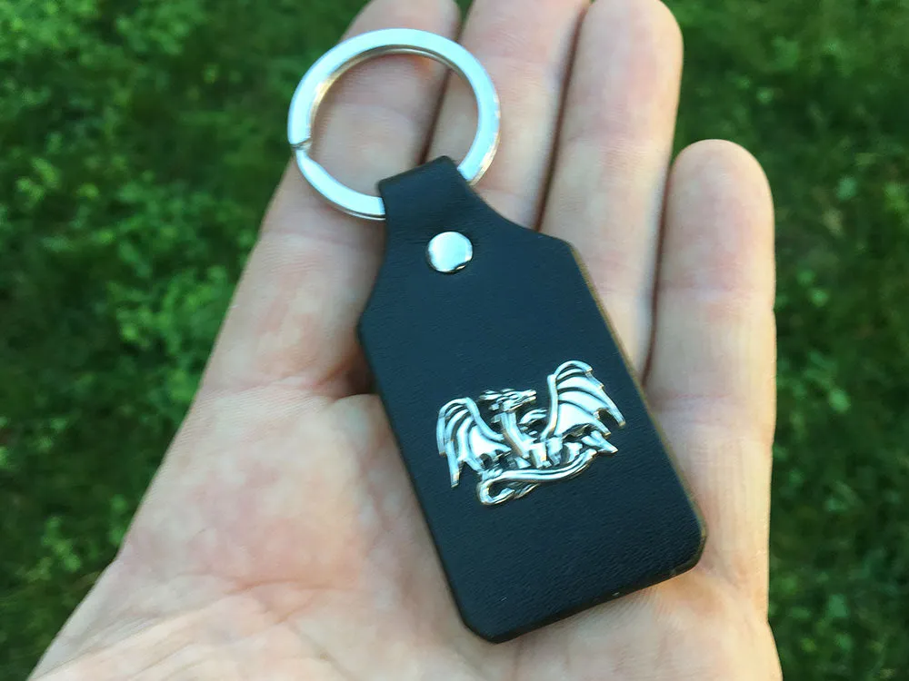 Dragon Key Chain / Key Ring Sterling Silver