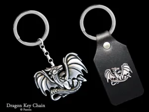 Dragon Key Chain / Key Ring Sterling Silver