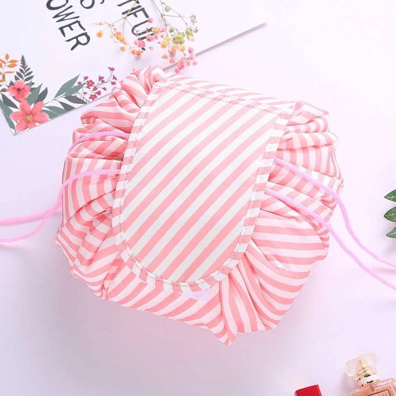 Drawstring Cosmetic Bag : All-in-One Drawstring Makeup Bag
