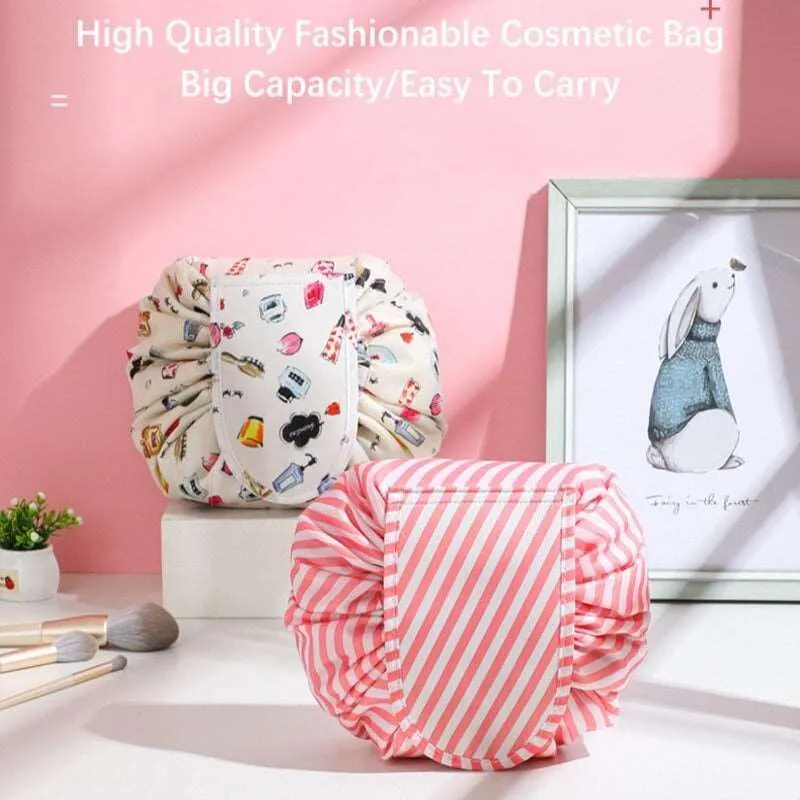 Drawstring Cosmetic Bag : All-in-One Drawstring Makeup Bag