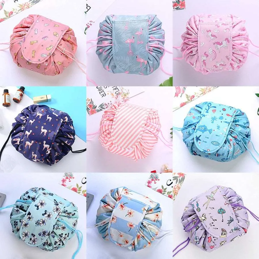 Drawstring Cosmetic Bag : All-in-One Drawstring Makeup Bag