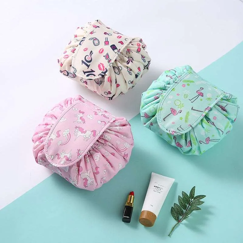 Drawstring Cosmetic Bag : All-in-One Drawstring Makeup Bag