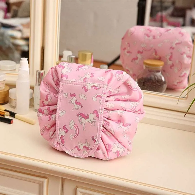 Drawstring Cosmetic Bag : All-in-One Drawstring Makeup Bag