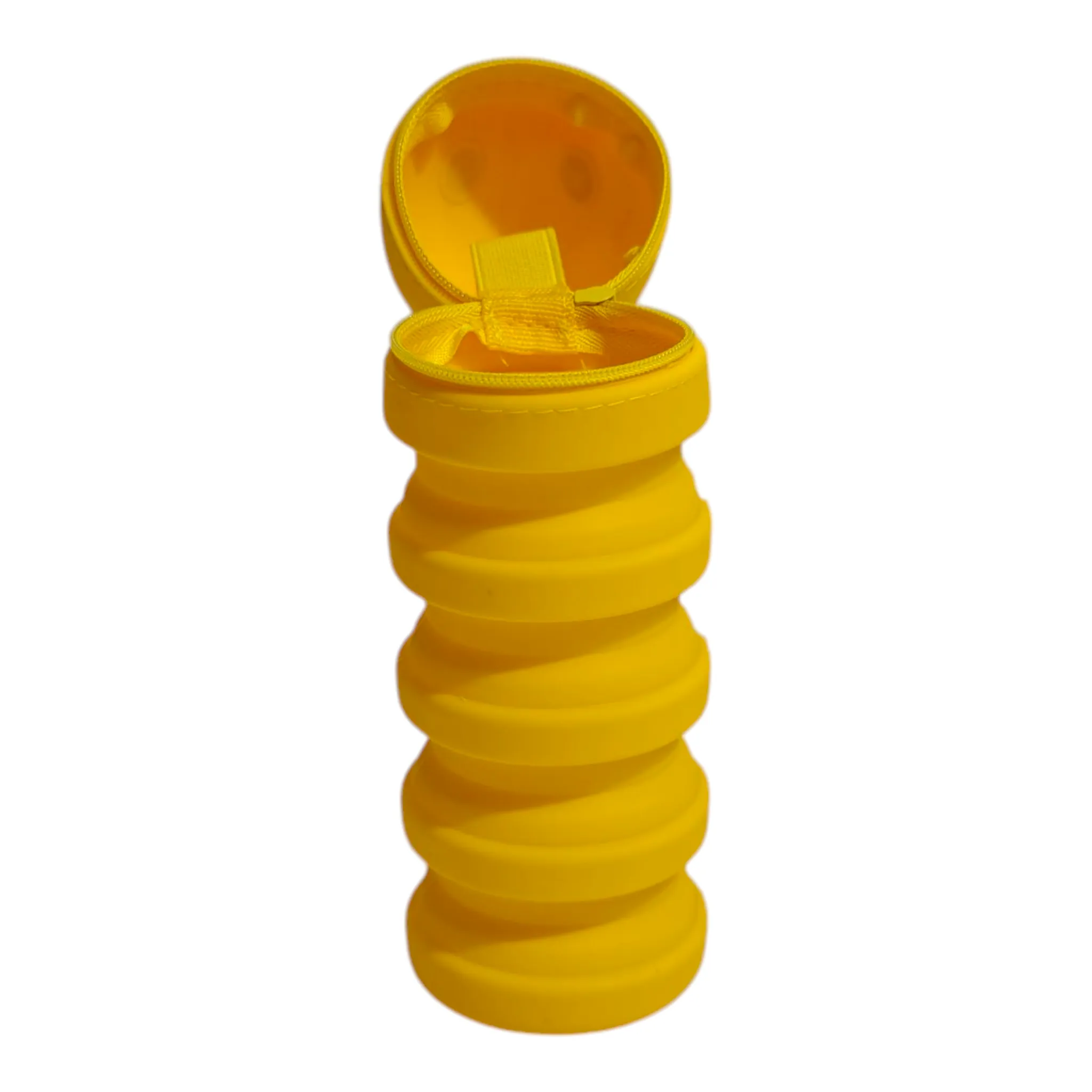 DUCK FACE EXPANDABLE SILICONE PENCIL POUCH - YELLOW