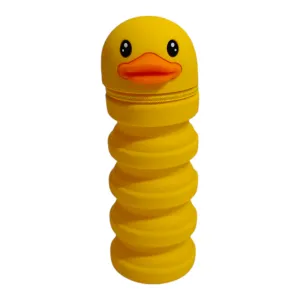 DUCK FACE EXPANDABLE SILICONE PENCIL POUCH - YELLOW
